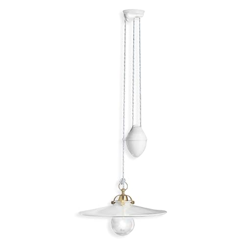 Suspension céramique Asti 31cm au fini laiton satiné élégant