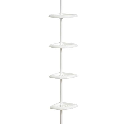 Zenna Home 2104W Bathtub and Shower Tension Corner Caddy, 10.5 x 97