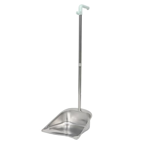 KHBUAB Pelle à Poussière Domestique Verticale en Acier Inoxydable avec Manche Long Détachable, Pelle à Poussière Cuisine Robuste pour Nettoyage Ménager...