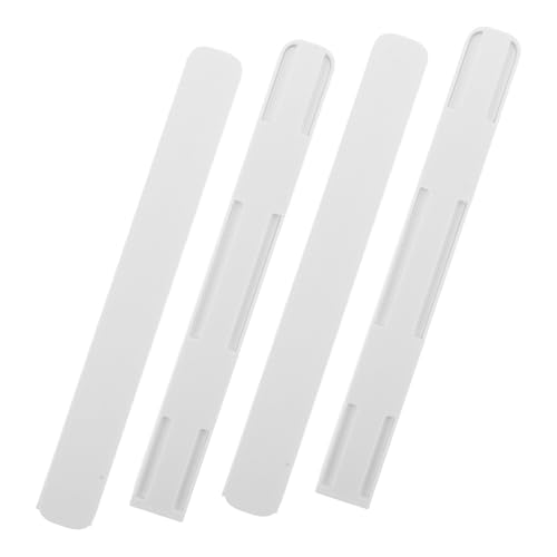 Holibanna 4Pcs Slide Track Accessories Storage Box Rails for Organizing Cabinets and Lockers Durable White Glide System with Adhesive for Easy Installation