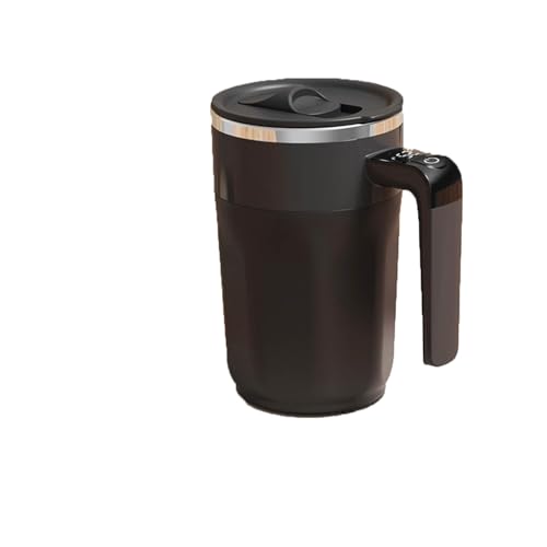 Coffee Cup Self Stirring Coffee Mug Stir Mug Portable Mixing Automatic Stirring Cups for Milk Cocoa and Drinks Durable Travel Personalised Cup (Black, 14cm)