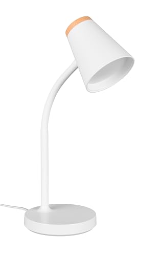RL LIVE YOUR LIGHT Lampe de table LED - Hauteur : 36 cm - 1 ampoule - Marron - Blanc - Plastique