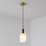  Elksdut Lampe à Suspension Chinoise Cuivre Marbre Éclairage Suspendu Créatif Lustre À Tête Unique Hauteur Réglable Suspension Lumières Chambre Chevet Salon Salle À Manger Comptoir De Bar