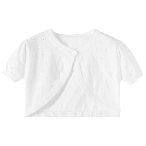 Girls Cardigan Sweater, Childrens Kids Toddler Bolero Shrug, Button Cover Up Cropped Tops