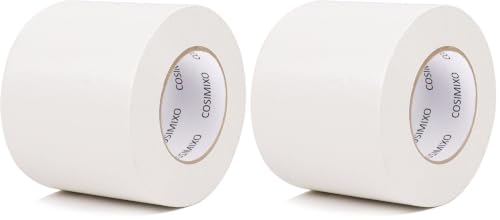 Image of COSIMIXO 2-Pack White Wide Heavy Duty Duct Tape, 4 inches x 55 Yards, Strong, Flexible, No Residue, All-Weather and Tear by Hand - Bulk Value for Repairs, Industrial, Professional Use