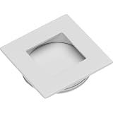GTV Maniglia per Mobili a Incasso B226, Design Quadrato Senza Spigoli, Ideale per Ante Scorrevoli e Armadi, Materiale ZnAl, 40,5 mm, Finitura Bianca