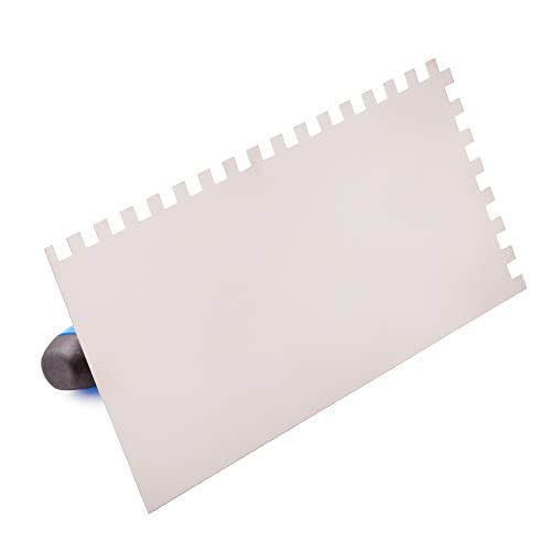 Mivos Tandgladmakende Troffel 8 x 8 mm - Roestvrij Staal Getand Gladmakende Troffel 270 x 130 mm - Tandlepel Met zachte Grip - Dakrand Made in EU - Afbeelding 4