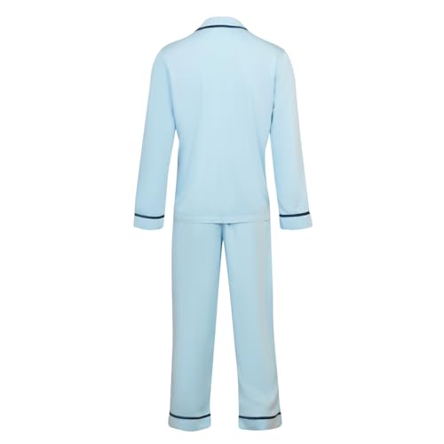 Mens Blue Satin Pajamas - Hades2