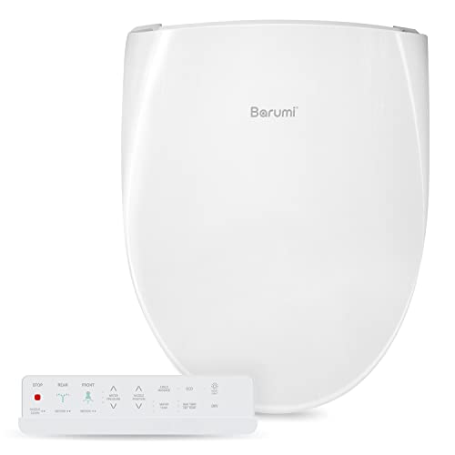 BARUMI BM-6000 Electric Elongated Bidet for Toilet, Warm Seat & Air Dryer, Warm Water & Pressure, Self-Cleaning, Child Mode, Eco Mode, Night Light, Hybrid Heating, Remote Controller, Soft Close Lid