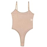ABAFIP Women's Sheer Mesh Bodysuit Lingerie See Through Teddy High Cut Thong Leotard Sexy Body suit Apricot Small