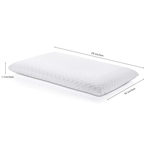 Image of RELAX COMPANY Ultra Slim Memory Foam Pillow | Thin Cervical Pillow for Neck Pain Relief and Support | Ultra Thin Orthopedic Pillow for Sleeping, Pack of 1 (White)