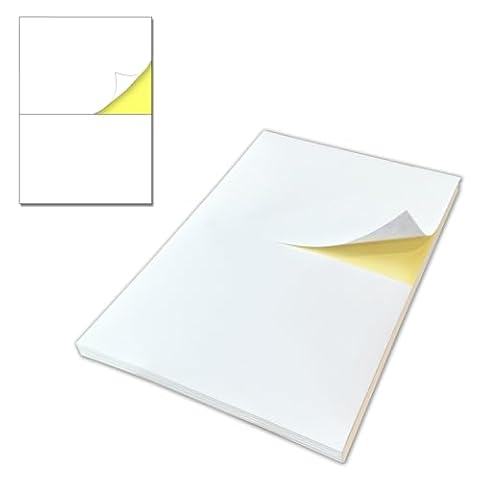 15 Arkuszy, 30 Sztuk - Duże Naklejki Samoprzylepny Etykiety Do Drukarki Laserowe Atramentowej Druku, 148,5 x 210 mm