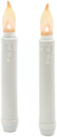 Led Taper Candles W/Timer 6 2/Pkg-White