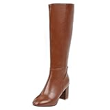  RAZAMAZA Botas Moda de Rodilla Tacon Alto para Mujer (39 AS, SM Brown)