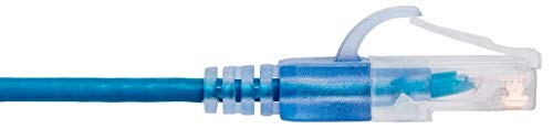 Image of Monoprice Cat6A 30ft Blue 5-Pk Patch Cable UTP 30AWG 10G Pure Bare Copper Snagless RJ45 SlimRun Series Ethernet Cable