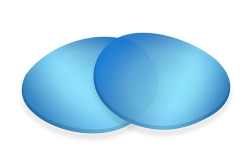 Sunglass Fix Replacement Sunglass Lenses Compatible with Eye Buy Direct Crush 52mm (Non-Polarized SFx Edge Light-Blue Mirror Black Pair)