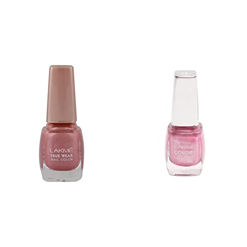 Image of Lakme True Wear Nail Color, Pinks N238, 9ml and Lakme True Wear Color Crush Nail Color, Shade 14, 9 ml