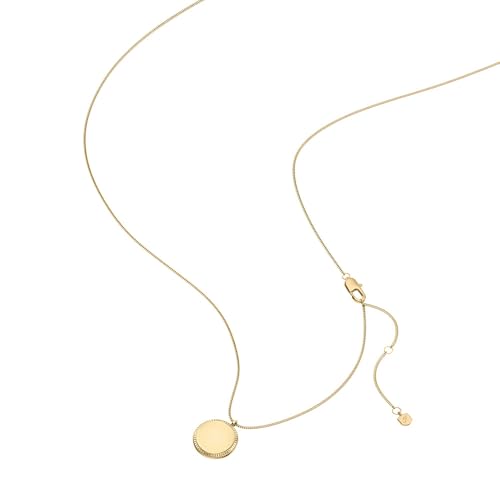 Image of Fossil Women's Gold-Tone Stainless Steel Pendant Chain Necklace for Women