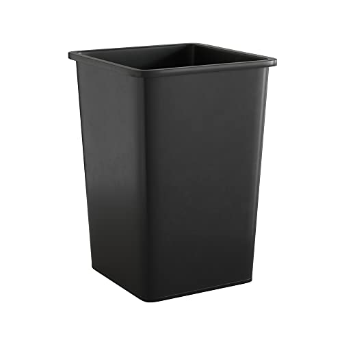 Image of 35 Gallon Black Square Commercial Trash Can