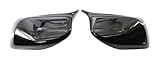 Cubierta de espejo retrovisor exterior para BMW E60 E61 E63 E64 5 Series modelo 2004-2008 cubierta de puerta trasera de coche, carcasa de fibra de carbono (carbono un par) (aspecto de carbono forjado)