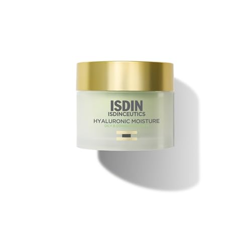 ISDIN ISDINCEUTICS Hyaluronic Moisture Oily, creme facial hidratante e matificante, textura leve com ácido hialurónico, específica para pele oleosa e pele mista, 50 ml