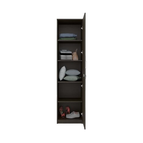 Image of COUCH CULTURE Adona Engineered Wood Wardrobe for Clothes with 1 Door | Storage Organizer | Storage Cabinet for Kitchen | Multipurpose Almirah for Bedroom, Living Room | 1 Year Warranty - Wenge
