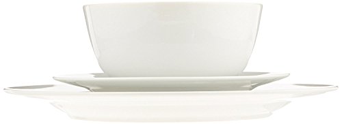 Amazon Basics Geschirrservice, 18-teilig, für 6 Personen, Weiß