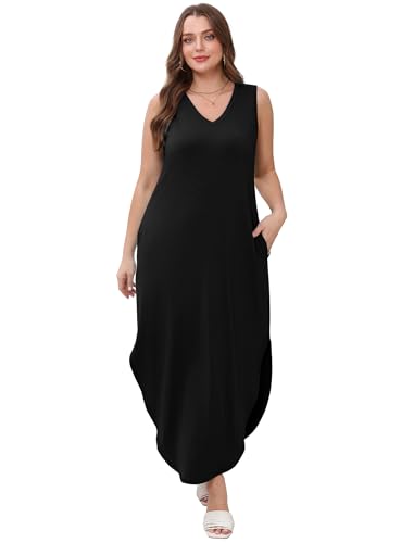 Image of Sampeel Summer Dresses Maxi Dress Vacation Beach Sundresses 2025 with Pockets