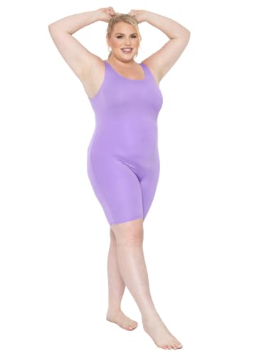 Image of STRETCH IS COMFORT Womens Plus Size Tank Unitard Athletic Rompers For Women