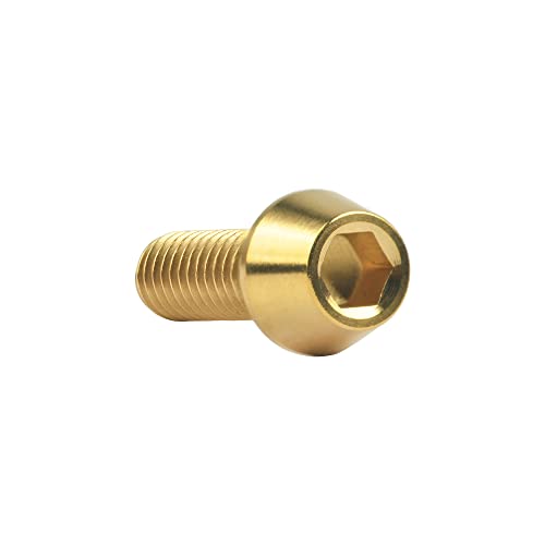 Image of Titanium Ti DIN912 M4 8 10 12 15 20mm Tapered Head Hex Bolts Bicycle Screws Pack of 6 (Gold, M4x12mm)
