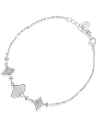 Image of KOURA 925 Sterling Silver Bracelet for Women & Girls | Sleek Adjustable Link Design | Timeless Silver Jewellery for Everyday Use, Work, Celebrations & Thoughtful Gifting