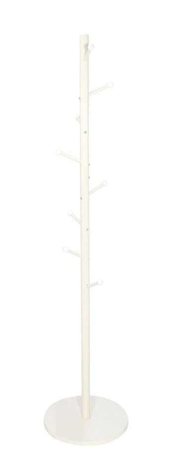 URBNLIVING Freestanding Coat Rack Stand with 8 Hooks - Tree Branch Style Hanger with Sturdy 40cm MDF Base - 174cm Tall Hallway Organizer for Coats Hats Scarves - Easy Assembly