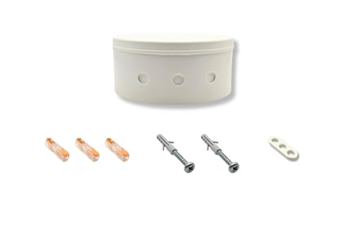 Baldachin für Leuchte im Set - Deckenverteiler Lampe weiß Deckenbaldachin Deckenrosette mit Klemmen - Leuchtenverteiler Lampenverteiler Dose Decke (1)