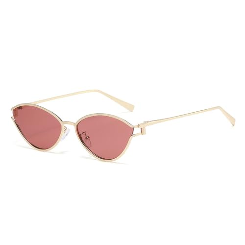 Lunettes de soleil triangulaires en métal creux pour femme au design géométrique