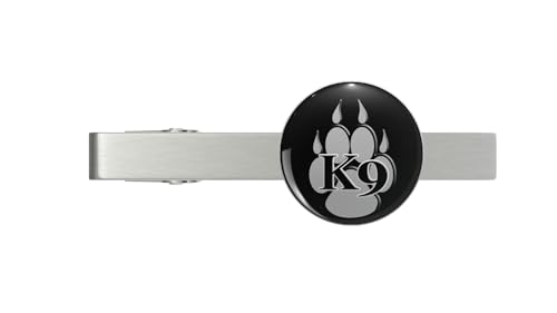 Military Working Dog K9 Patch Malinois Silver Tie Clip Tie Bar Veteran Gift
