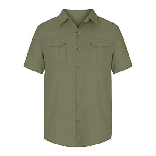 Cotton Linen Shirt Short Sleeve Casual Button Down Lightweight Hawaiian Shirts Breathable Holiday Vacation Tops2