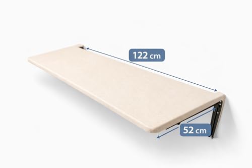 Image of NEO Premium Wall Mounted Foldable Ironing Board | 48 x 20.5 Inch Large Space Saving Ironing Table | Heavy Duty Wall Mount with Washable Off-White Cover