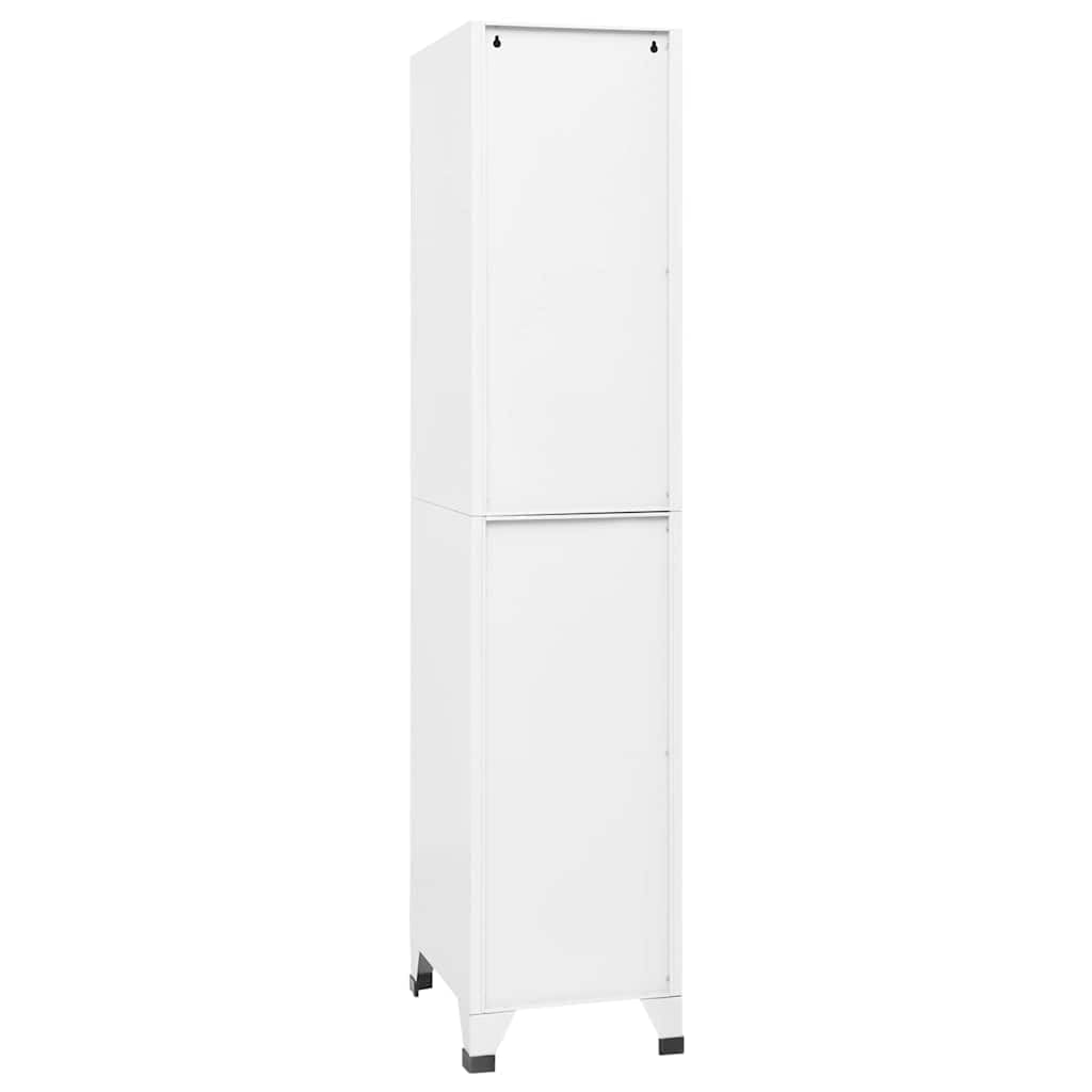 Spind Schrank, Aktenschrank Metall, Schrank Metall, Ordnerschrank, Schließfachschrank Weiß 38x45x180 cm Stahl #3