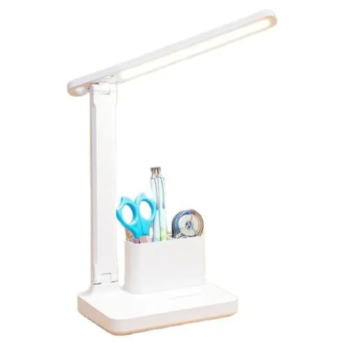 Image of Rechargeable LED Study Table Lamp with Pen Holder Mobile Stand for Students
