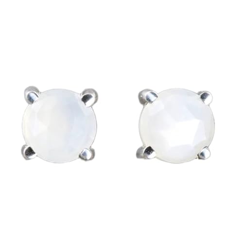 Boucles d'oreilles pierre de lune naturelle argent anti allergie femme