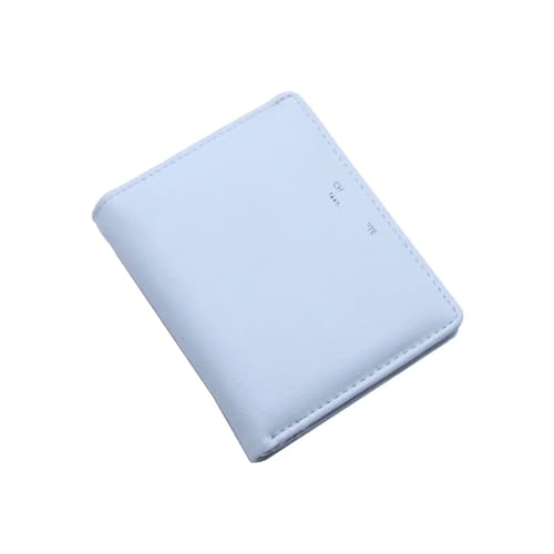 wallet Women's Simple Letter Bifold Short Wallet, Thin Solid Color Versatile Credit Card Holder, Casual And Fashionable Clutch Portable(Y1620-Lightblue)