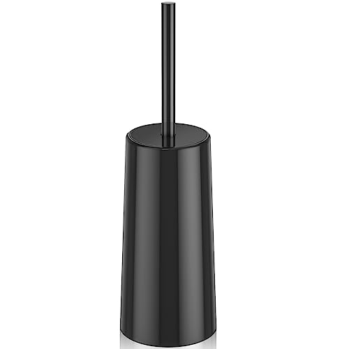 Toilet Brush and Holder, Toilet Brush Stainless Steel, Toilet Bowl Brush for Bathroom Toilet-Ergonomic, Elegant,Durable (Black)