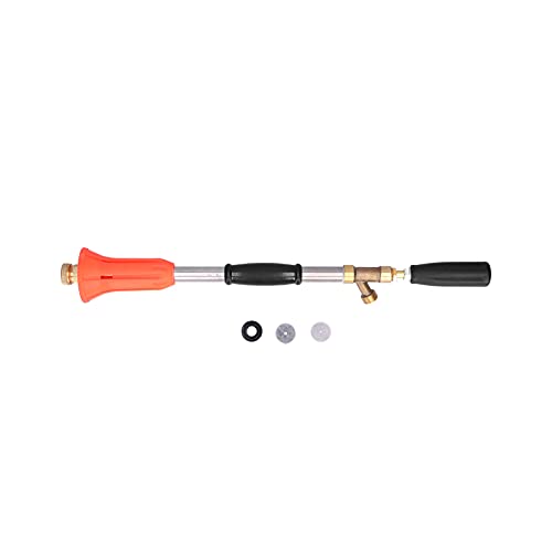 Hydro Jet High Pressure Washer Wand, Portable High Pressure Water Gun, Extendable Washer Sprayer Water Hose Nozzle for Garden Hose, Foam Cannon Car Washing(Orange)