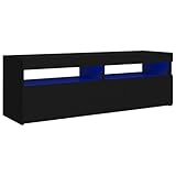 vidaxl mobile porta tv con luci led nero 120x35x40 cm