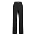 Womens Business Casual Dress Pants Pull On High Waisted Slacks Fashion Straight Leg Office Work Trousers with Pockets Black