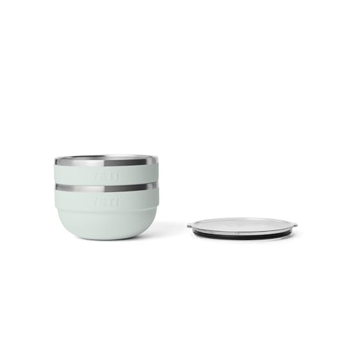 Image of YETI Rambler Bowl, Vacuum Insulated, Stackable and Nestable Stainless Steel Bowl with Lid, 2 Quart, Ridgeline