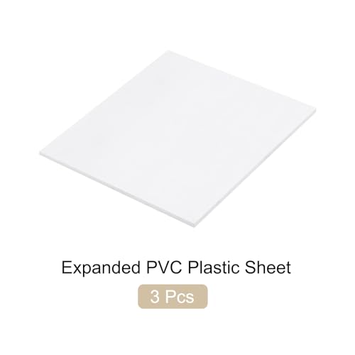 Image of Expanded PVC Plastic Sheet 1 /4 inch Thick, 12 inchx12 inch Lightweight Rigid Foam Sheet, [for Crafts Signage Displays Digital Screen Printing] - White / 3 Pcs