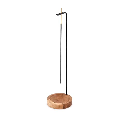 NIRMAN Incense Holders Multi-Purpose Design Wooden Incense Burner ash Catcher with Iron Incense Stick Holder for Home Decor Yoga Spa Madiation (3\" x 3\" x 10.25\") - Thumbnail 2
