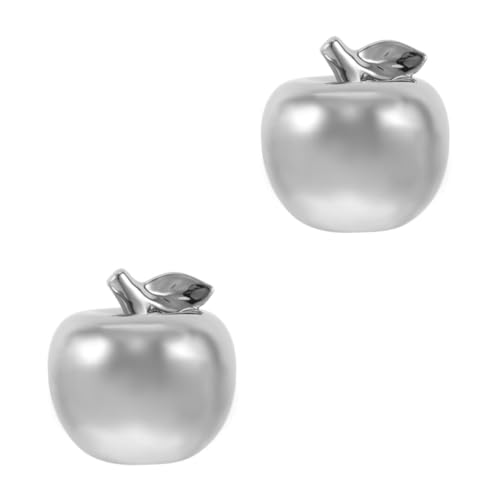 IMIKEYA 2 Pièces Ornement en céramique Pomme Decoration Noel Decoration de Noel Figurine en céramique Fruits artificiels Faux Fruits Décoration de Bureau...