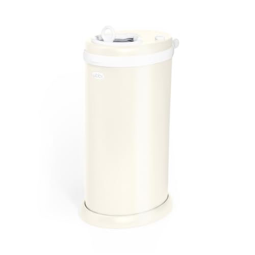 Image of Ubbi Stainless Steel Diaper Pail, No Special Bags, Odor-Locking, Ivory | Award-Winning Registry Must-Have, Childproof Safety Lid with Lock, Holds Up To 55 Newborn Diapers, Modern Nursery Essential